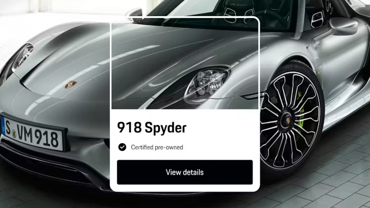 918 Spider Porsche with details card